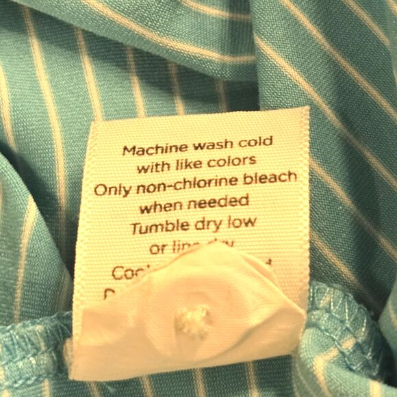 Walter Hagen Golf Polo Shirt Men’s L Turquoise White Stripe - Wicking & Stretch - Picture 8 of 9